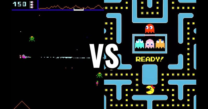 Defender vs. Ms. Pac-Man